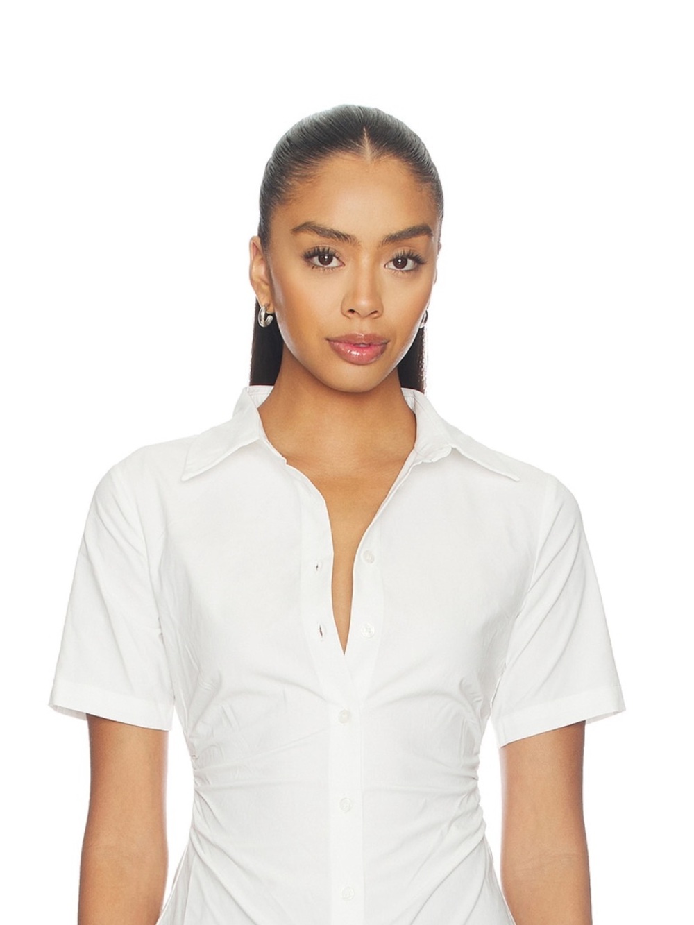 Mod Ref White Short-Sleeve Button Down Shirt